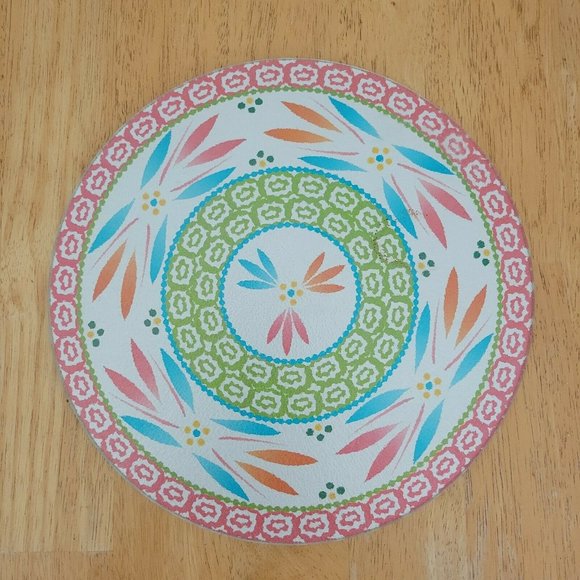 Temptations‎ Tara Old World Round Large 11 Inch Tempered Glass Trivet - Picture 1 of 3